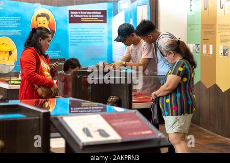 Jan 5, 2020 People viewing Museo ni Jose Rizal exhibits, Calamba, Philippines Stock Photo