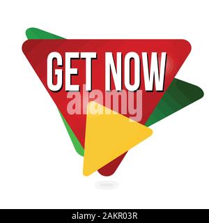 Get now label or sticker on white background, vector illustration Stock Vector