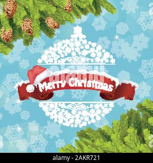 Merry christmas background banner  and christmas tree Stock Vector