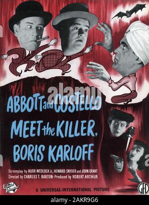 BUD ABBOTT and LOU COSTELLO in ABBOTT AND COSTELLO MEET THE KILLER , BORIS KARLOFF 1949 director Charles Barton Universal International Pictures (UI) / General Film Distributors Stock Photo