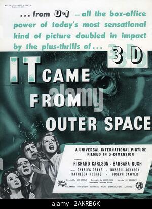 RICHARD CARLSON BARBARA RUSH CHARLES DRAKE AND KATHLEEN HUGHES in IT CAME FROM OUTER SPACE 1953 director JACK ARNOLD story RAY BRADBURY filmed in 3D producer William Alland Universal International Pictures (UI) / General Film Distributors (GFD) Stock Photo