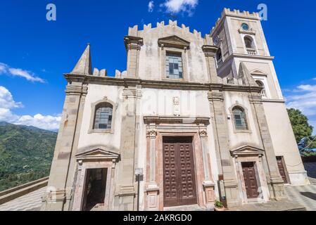 Church of San Nicolo also known as Church of San Lucia in Savoca comune, famous for filming locations of The Godfather movies on Sicily in Italy Stock Photo