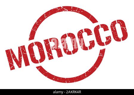 Morocco stamp. Morocco grunge round isolated sign Stock Vector