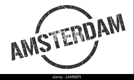 Amsterdam stamp. Amsterdam grunge round isolated sign Stock Vector