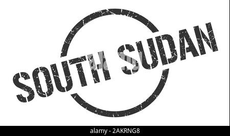 South Sudan stamp. South Sudan grunge round isolated sign Stock Vector