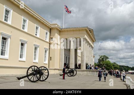 Sandhurst, Berkshire, UK - June 16, 2019: Crowds enjoying the sunshine during the annual Heritage Day at the historic Old College, Sandhurst Military Stock Photo