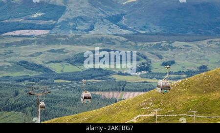 Aonach mor, Fort William, Scotland - 29 July 2016: View at the top of Ben Nevis Range and Gondola, Fort William, Scotland Stock Photo