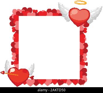 Valentine theme with heart frame design illustration Stock Vector Image ...