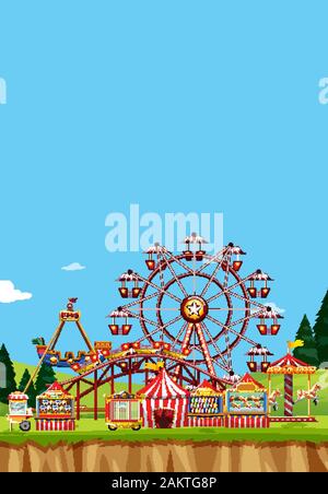 Circus scene with many rides at day time Stock Vector Image & Art - Alamy
