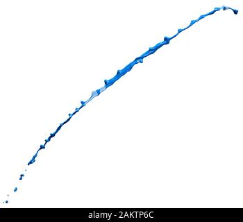 Beautiful blue paint splashes isolated on white background Stock Photo