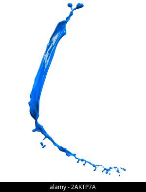 Isolated shot of blue paint splash on white background Stock Photo