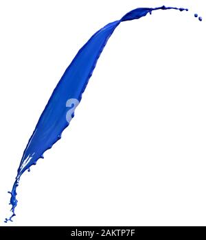 Beautiful blue paint splashes isolated on white background Stock Photo