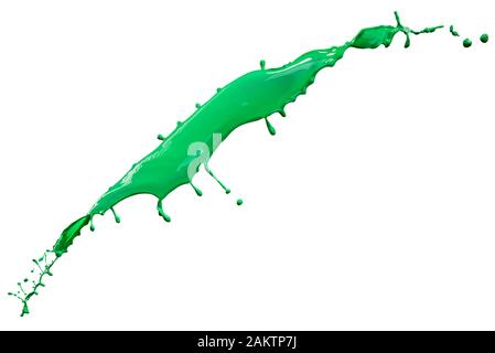 Beautiful collection of green paint splashes isolated on white background Stock Photo