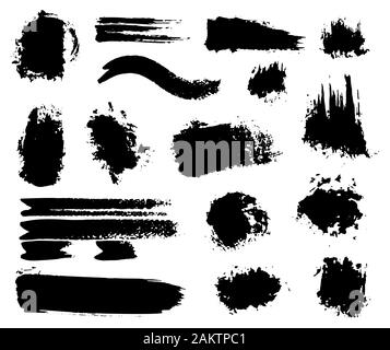 Brush strokes. Vector paintbrushes set. Grunge design elements Stock ...