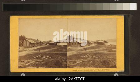 Rail Road Crossings, Alton Bay, NH  by D.A. Clifford.; Rail Road Crossings, Alton Bay, N.H. Stock Photo