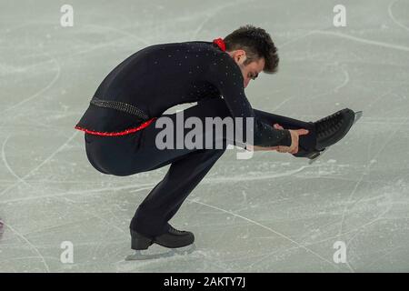 Lausanne, Switzerland. 10th Jan, 2020. LAUSANNE, SWITZERLAND - JANUARY 10:Luka BERULAVA of Georgia performing during the figure skating programme (Pair Skating Short) of the 2020 Winter Youth Olympic Games at the Malley icerink in Lausanne, Switzerland on 10th January 2020. Credit: SPP Sport Press Photo. /Alamy Live News Stock Photo