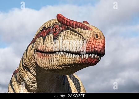 Free reproduction of carnivorous reptile from the Jurassic era. Stock Photo