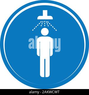 Shower icon vector. Man taking shower. Vector shower web icon. Stock Vector