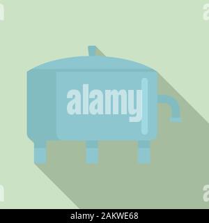 Milk factory tank icon. Flat illustration of milk factory tank vector ...