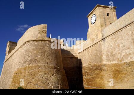 restaurierte historische Zitadelle über der Inselhauptstadt, Victoria (maltesische Ir-Rabat Ghawdex), Gozo, Malta Stock Photo
