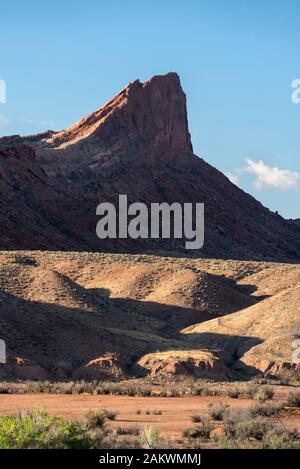 Mule Ear Diatreme and Lower Chinle Wash, Navajo Nation (Utah). Stock Photo