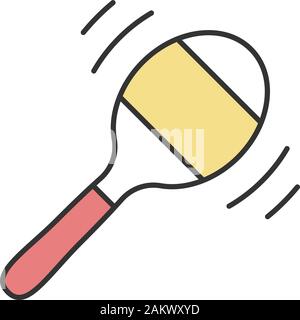 Maraca color icon. Percussion musical instrument. Rumba shaker. Baby rattle. Isolated vector illustration Stock Vector