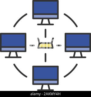 lan network switch cartoon vector illustration Stock Vector Image & Art ...
