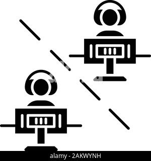 Multiplayer video game glyph icon. Esports competition. Networking technology. Video game tournament. Teamwork. Silhouette symbol. Negative space. Vec Stock Vector