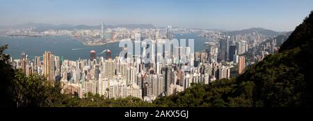Panorama view of Hong Kong city skyline at night Stock Photo - Alamy