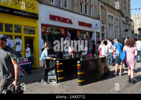 Royal Wedding Day, Windsor, Berkshire, UK. 19th May, 2018.  Security barriers in Peascod Street on the day of the Royal Wedding of Prince Harry and Meghan Markle. Credit: Maureen McLean/Alamy Stock Photo