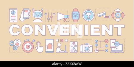 Convenient word concepts banner. Advantages of online technologies. Devices, gadgets. Presentation, website. Isolated lettering typography idea with l Stock Vector