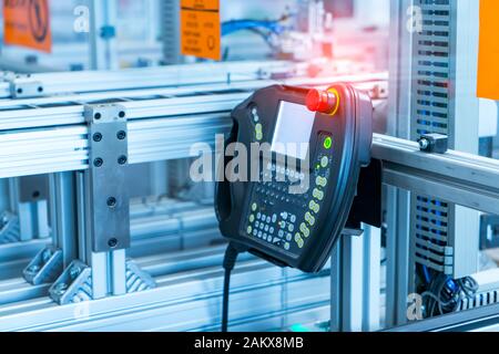 Control panel of auto robot machine of electronics industrial. Stock Photo