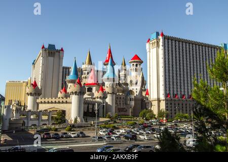 Las Vegas, Nevada - Exterior of the Excalibur Resort and Casino on the Las Vegas Strip in Las Vegas, Nevada, USA. Stock Photo