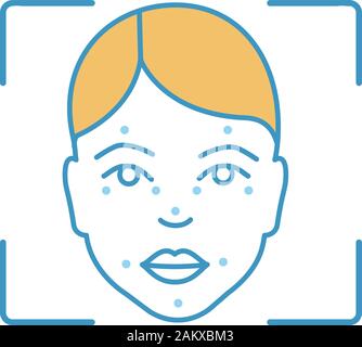 Faceprint analysis color icon. Facial recognition software. Face ID ...