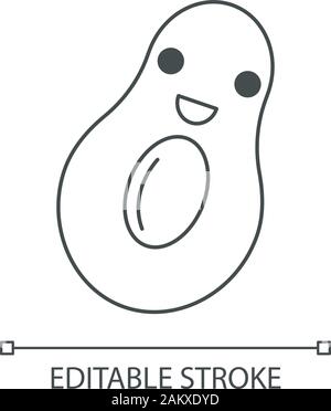 line kawaii cute happy avocado fruit Stock Vector Image & Art - Alamy