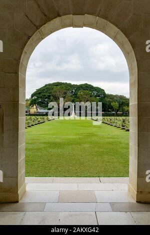 Don Rak Cemetery, Allied Cemetery, Mueang Kanchanaburi District, Kanchanaburi, Thailand - 5 December 2016 Stock Photo