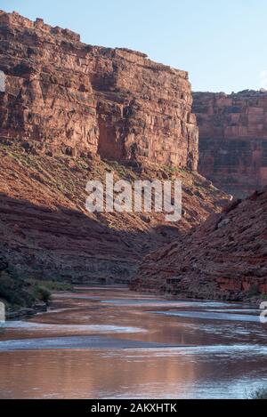 The San Juan River flowing through a canyon in Southern Utah. Stock Photo