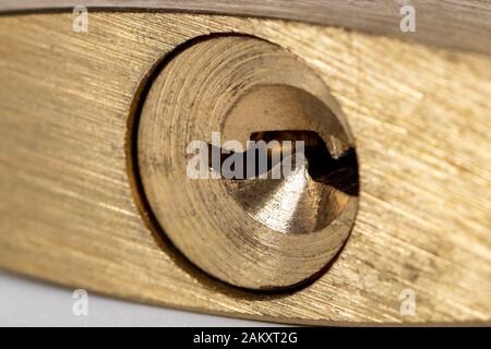 Macro shot of a small padlock. Safety. Stock Photo