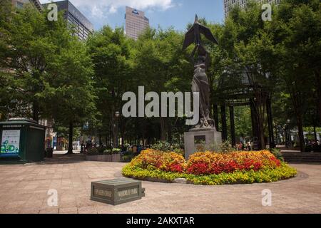 “The ashes” statue (Atlanta’s rebirth symbol) by Gamba Quirino close to the Speakers Corner of Woodruff Park, Atlanta, Georgia, USA Stock Photo