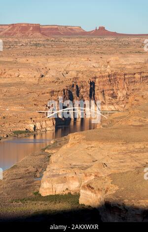 Hite Crossing Bridge over the Colorado River on Utah Hwy. 95. Stock Photo