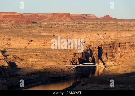 Hite Crossing Bridge over the Colorado River on Utah Hwy. 95. Stock Photo