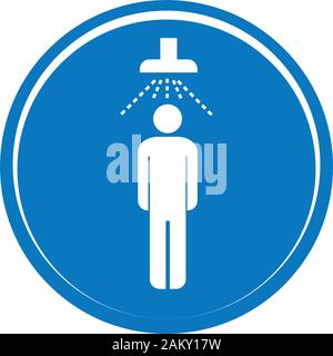 Shower icon vector. Man taking shower. Vector shower web icon. Shower Icon Stock Vector