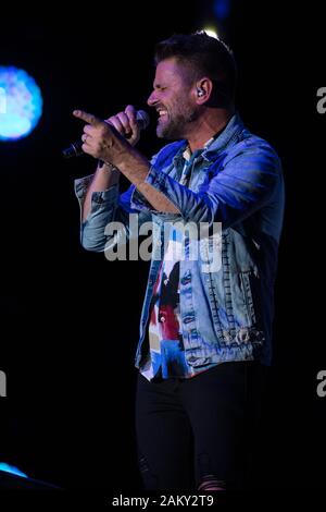 French-Canadian artist Marc Dupré is seen on stage at the Fête Nationale du Québec show on the plains of Abraham in Quebec City Sunday June 23, 2019. The Fête Nationale du Québec, also know as the fête de la St-Jean-Baptiste, is Quebec National day. Stock Photo