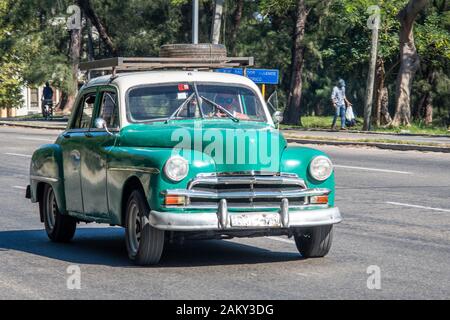 A colorful classic American car from the 1950s , Havana, Cuba Stock Photo