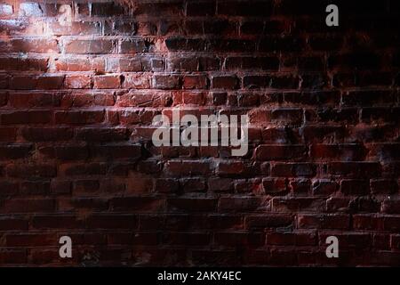 White light on brick wall Stock Photo