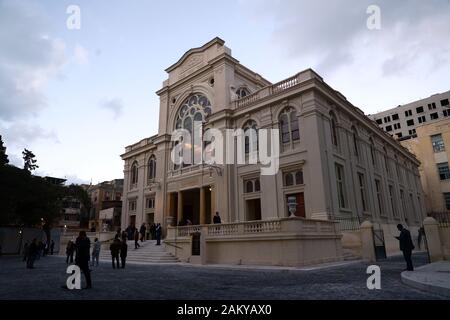 (200110) -- ALEXANDRIA (EGYPT), Jan. 10, 2020 (Xinhua) -- Photo taken on Jan. 10, 2020 shows the Eliyahu Hanavi synagogue in Alexandria, Egypt. Egypt's Tourism and Antiquities Ministry reopened on Friday the Eliyahu Hanavi synagogue in the Mediterranean city of Alexandria after fully restoring the 14-century Jewish place of worship. (Xinhua/Ahmed Gomaa) Stock Photo