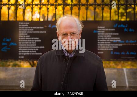 French-Canadian author and poet Pierre Morency poses Monday October 23, 2017. Stock Photo