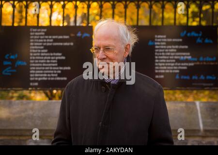 French-Canadian author and poet Pierre Morency poses Monday October 23, 2017. Stock Photo