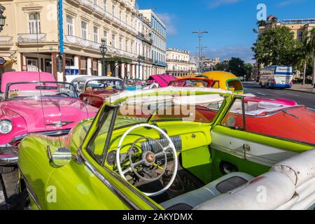 Colorful classic American cars from the 1950s , Havana, Cuba Stock Photo