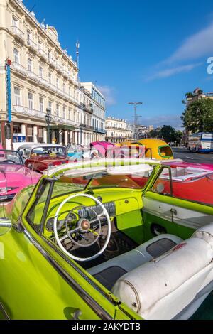 Colorful classic American cars from the 1950s , Havana, Cuba Stock Photo